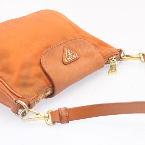 PRADA Shoulder Bag Nylon Leather Orange - Picture 6 of 15